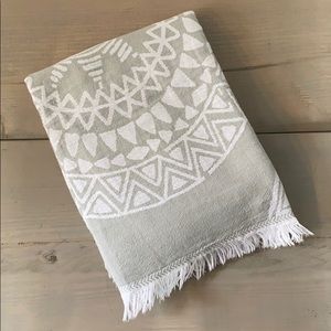 Turkish Bath/Beach Towel - Green + White